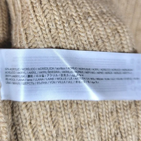 Mango Cottagecore Button-Up Knit Cardigan Size XS Preppy Chic Brown Wool Blend - Picture 5 of 7